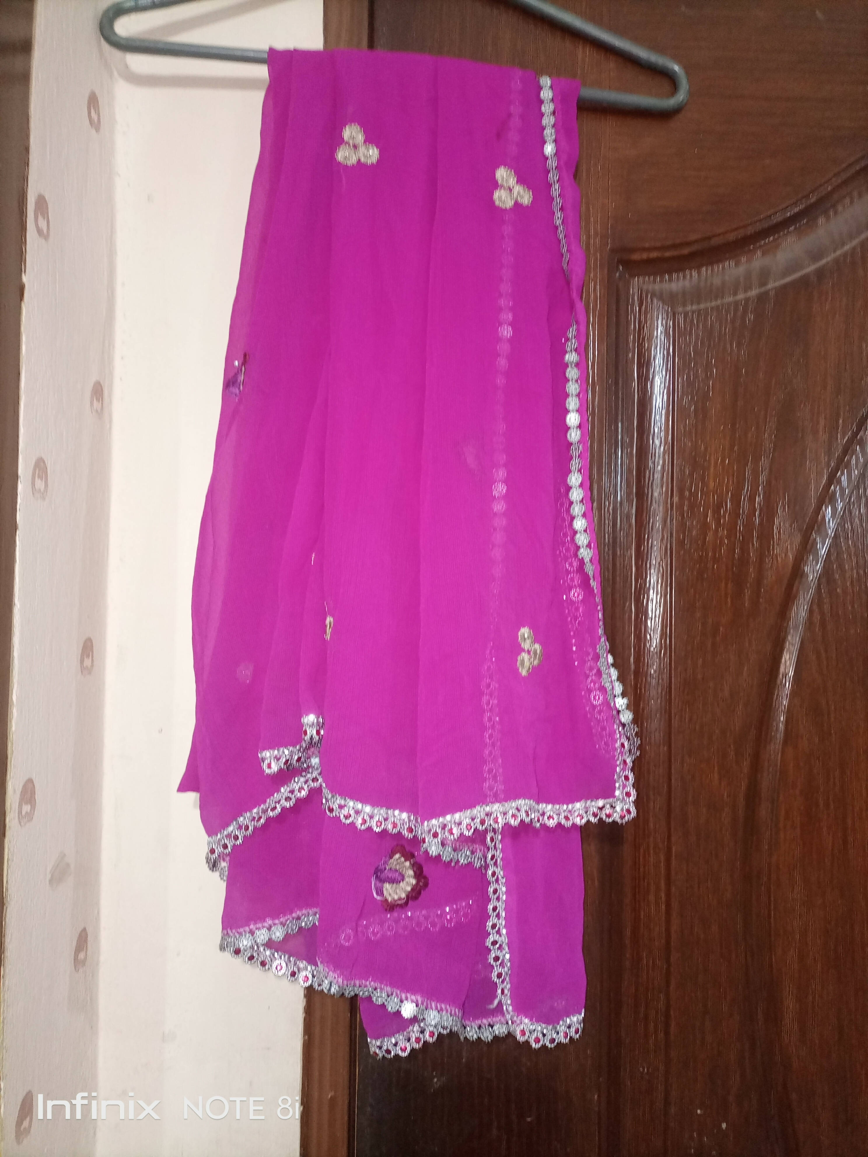 3 PC embroidered chiffon fancy Suit | Women Locally Made Kurta | Medium | Worn Once