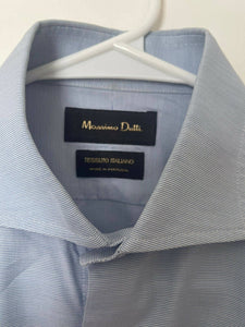 Massimo | Blue Button-down Shirt | Men T-Shirts & Shirts