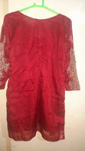 Beautiful Red Embroidered 3 Pc Suit | Women Locally Made Formals | Medium | Wore Once