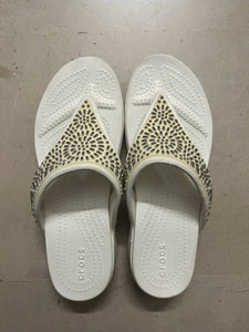 Crocs Comfort | White Slippers | Women Shoes | Size: 8 | Worn Once