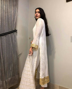 Beautiful Long white Kurta | Women Locally Made Formals | Medium | New