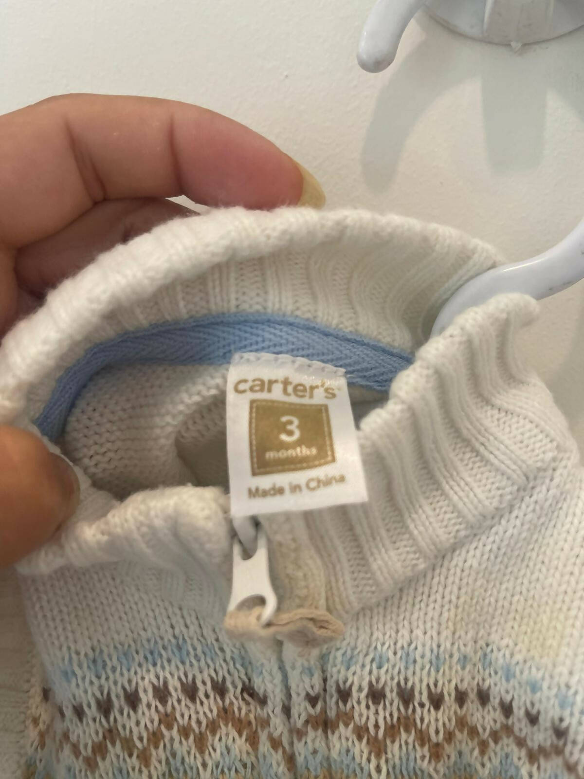 Carter's | White Sweater (3 months) | Baby Sweaters & Jackets | Preloved