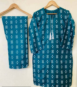 2 Pcs Digital Printed Arabic Lawn Suit S9ze: M ) | Women Kurta | New