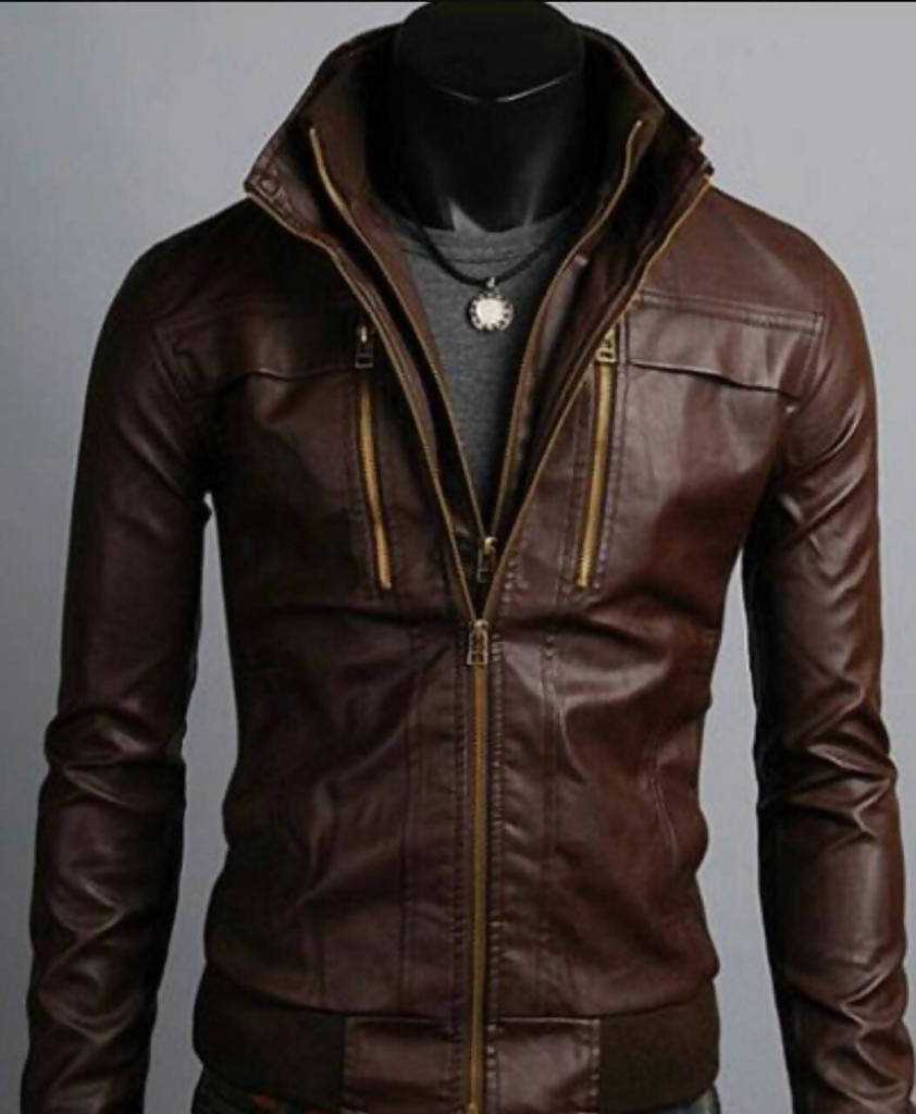 براؤن کاؤ ہیڈ چمڑے کی جیکٹ | مردوں کی جیکٹس اور کوٹ | نئی