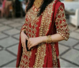 Stylish Red Bridal Baraat Lehnga | Women Bridals | Medium | Preloved