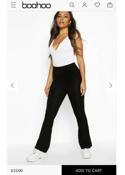 Soft Ribbed Flared Trousers | boohoo IL