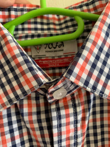 Red Blue Checkered Button Down Shirt | Men T-Shirts & Shirts | Brand New