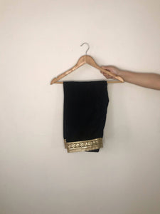 Black Formal 2 Piece | Velvet Embroidered Suit | Women Formal Suit | Worn Once