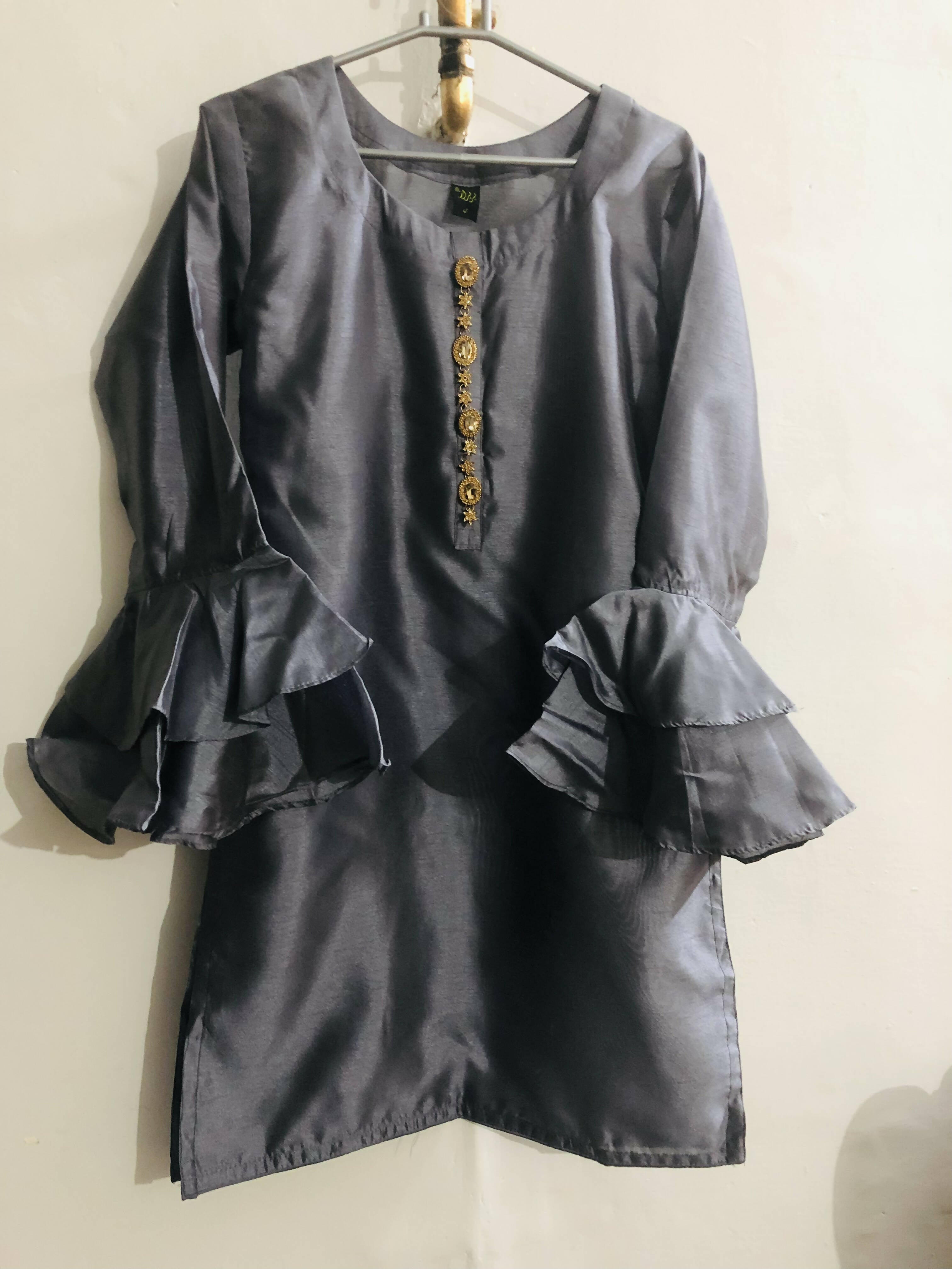 Bareeze | Grey Color 3 Pc Suit | Women Branded Formals | Small | Worn Once