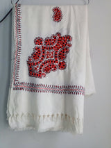 Red & Black Handmade Embroidered Shawl | Women Accessories | Large | New