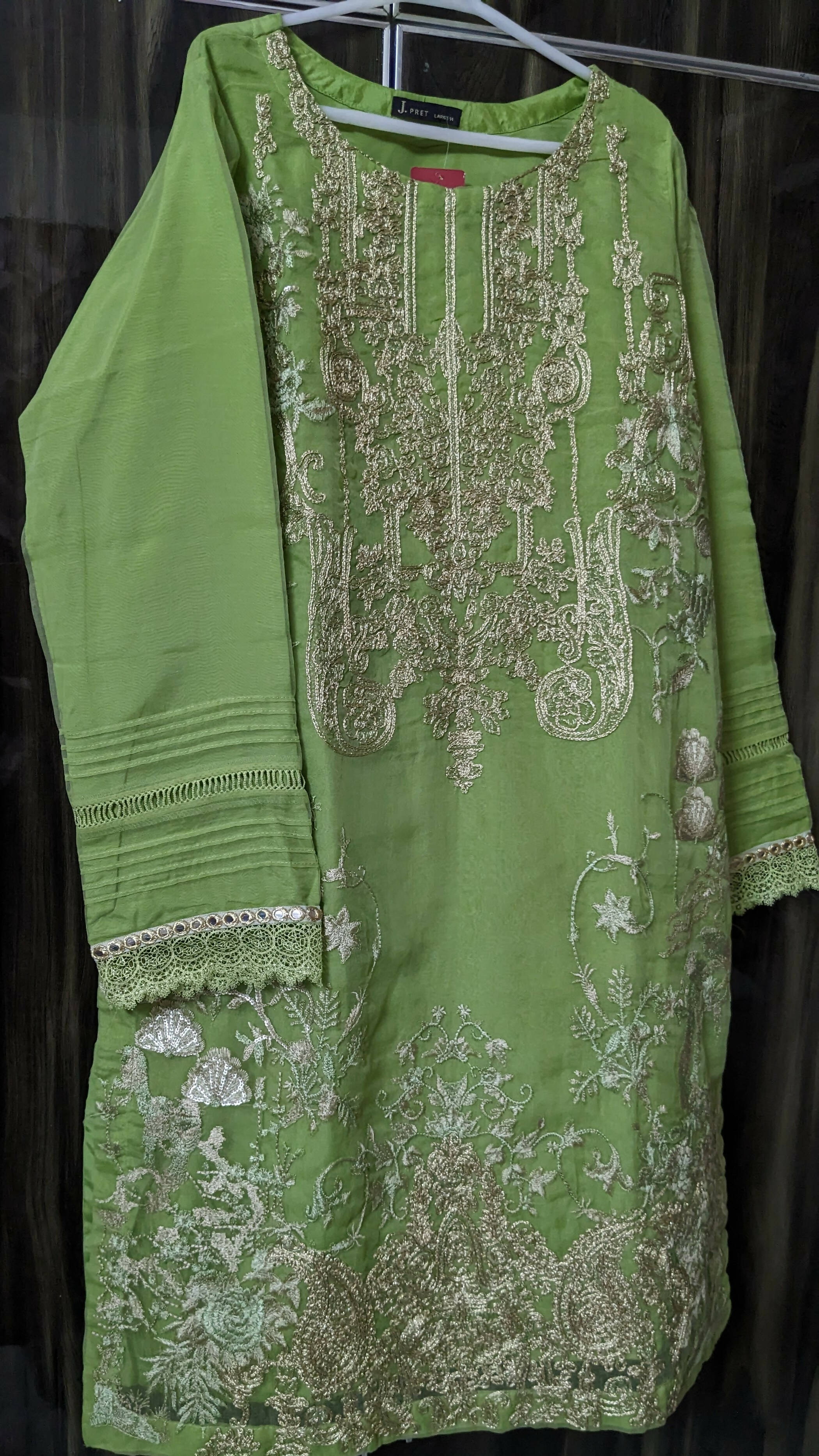 Junaid Jamshed | Green Suit | Women Branded Formals | Large | New