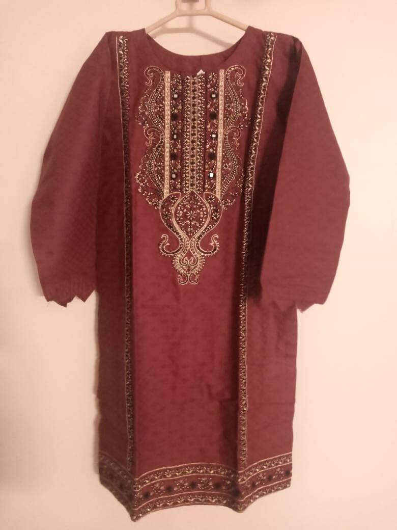 Maroon Embroidered Kurta | Women Locally Made Kurta | XSmall | New