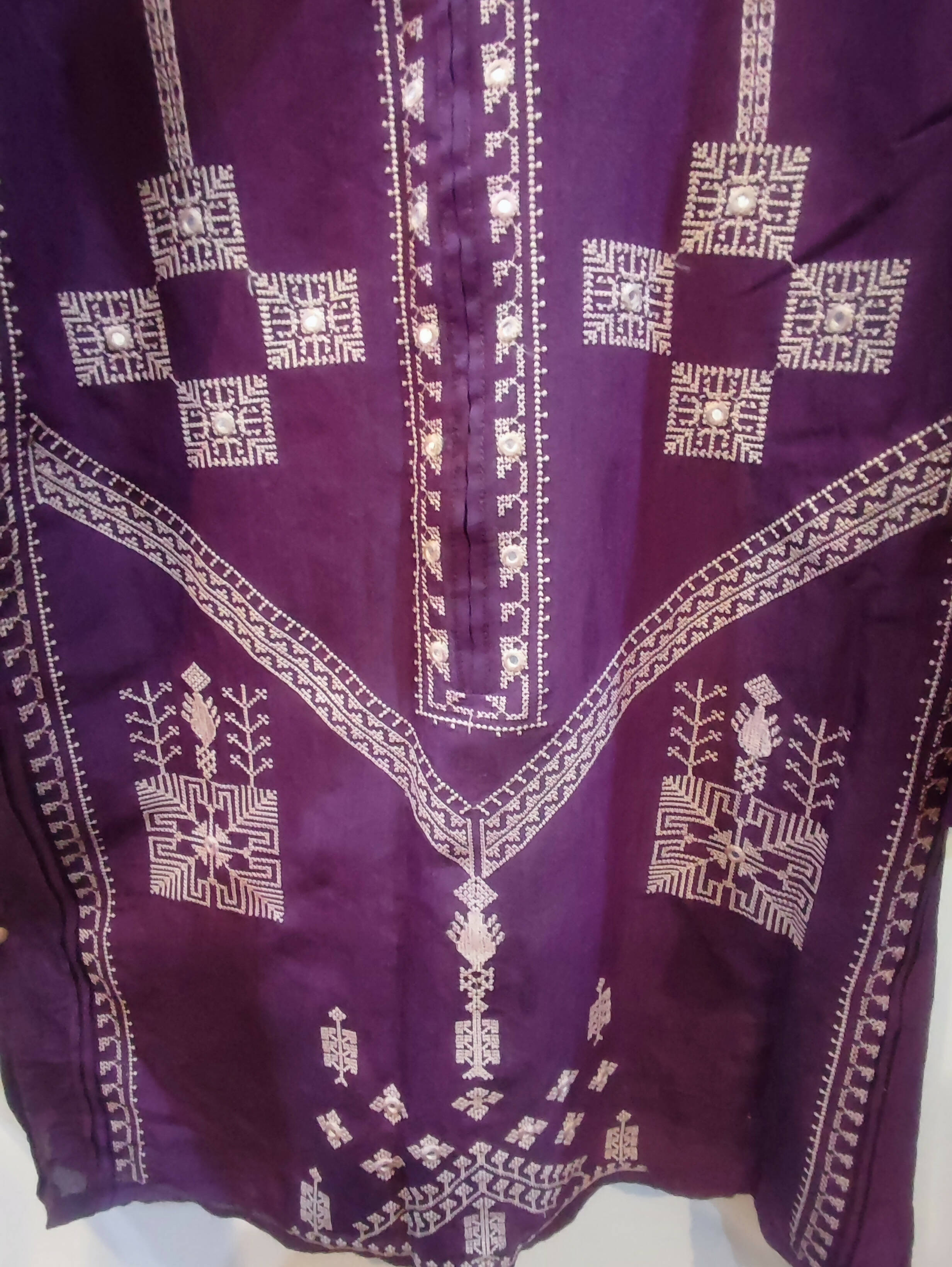 Purple embroidered shirt trouser | Women Kurta | Preloved