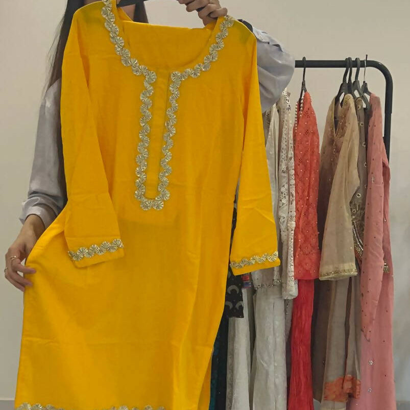 Yellow Kurti (2PC) | Women Locally Made | Worn Once