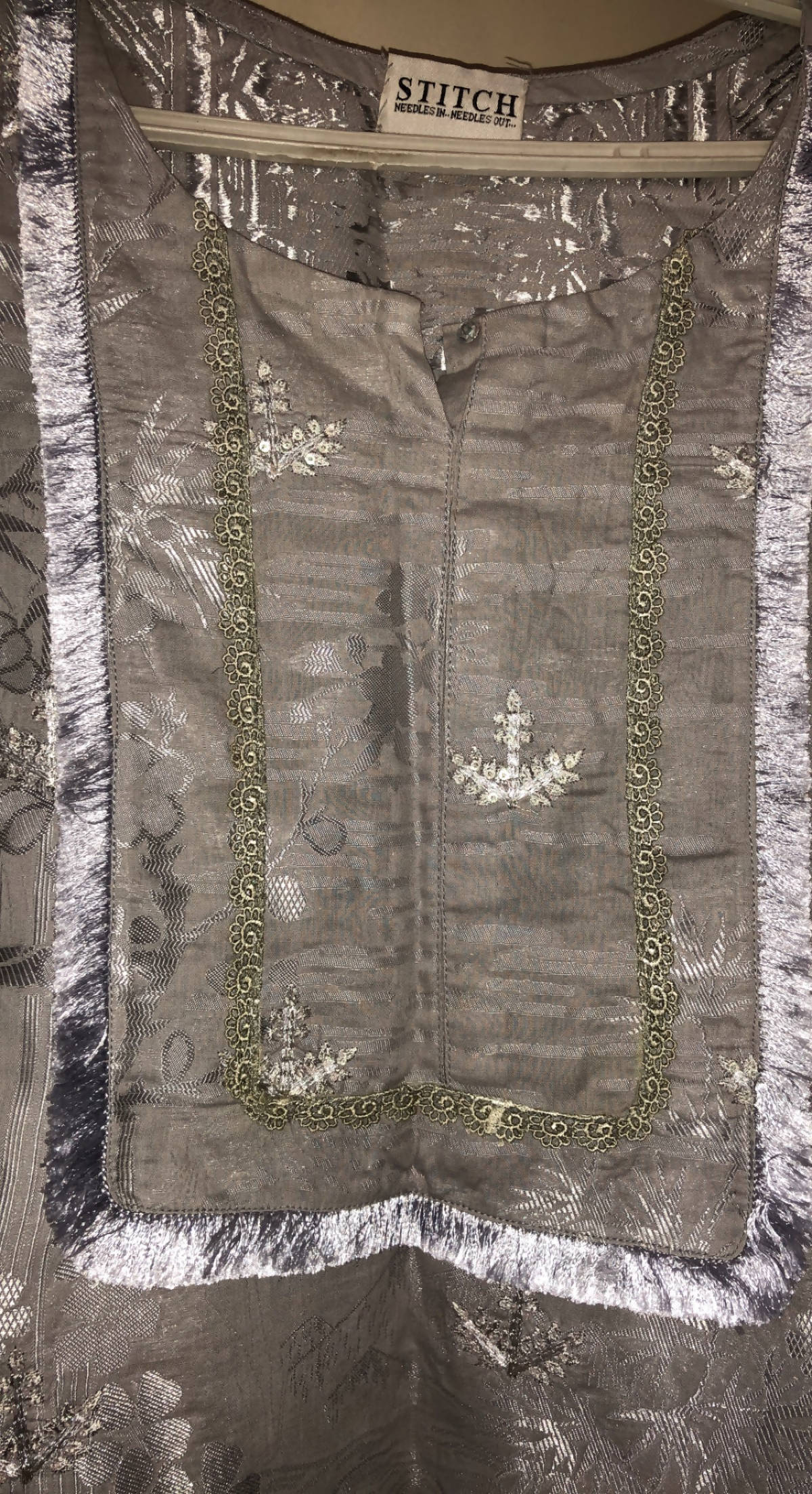 Sapphire | Grey Embroidered shirt and trouser | Women Branded Formals | Worn Once