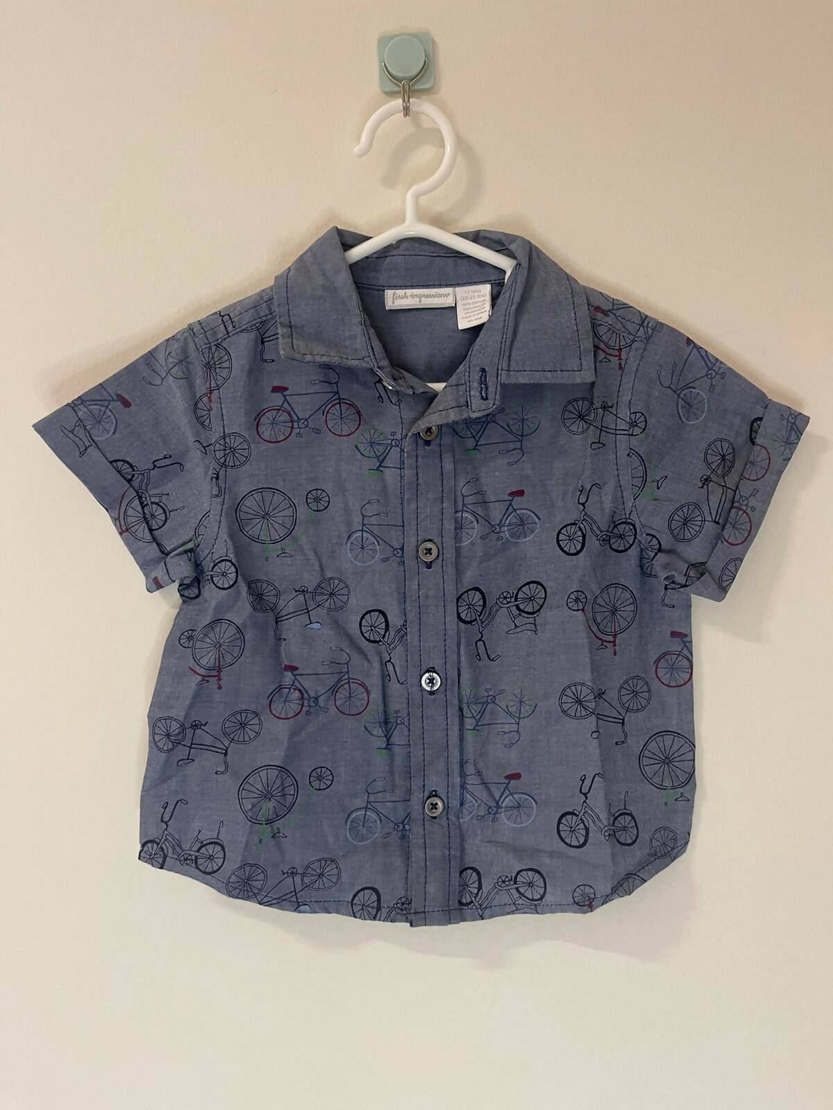 First Impressions | Blue Shirt 12 months | Boys Tops & Shirts | Preloved