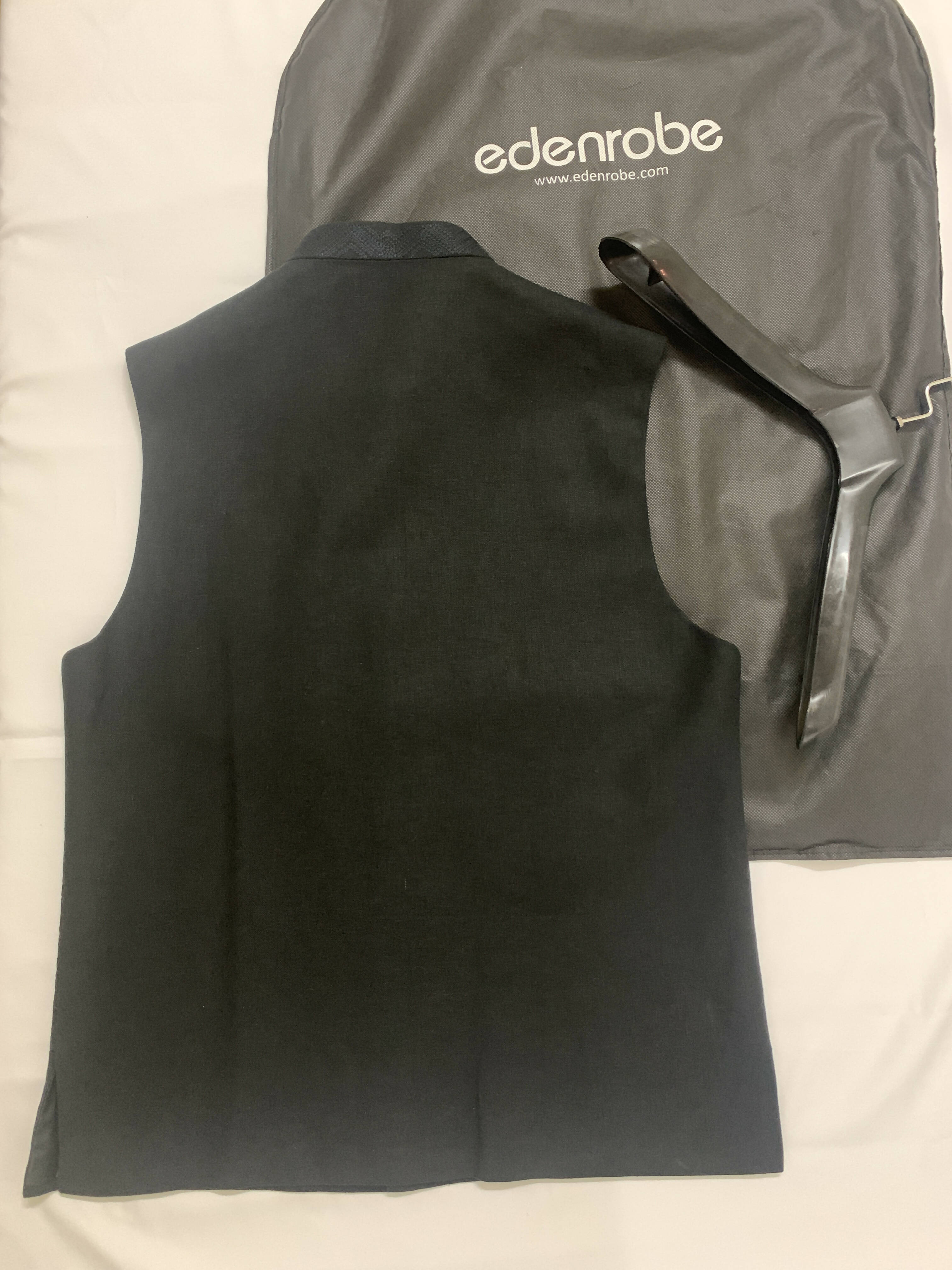 Edenrobe | Men's Black Waistcoat Ceremonial | Men Jackets & Coats | Preloved