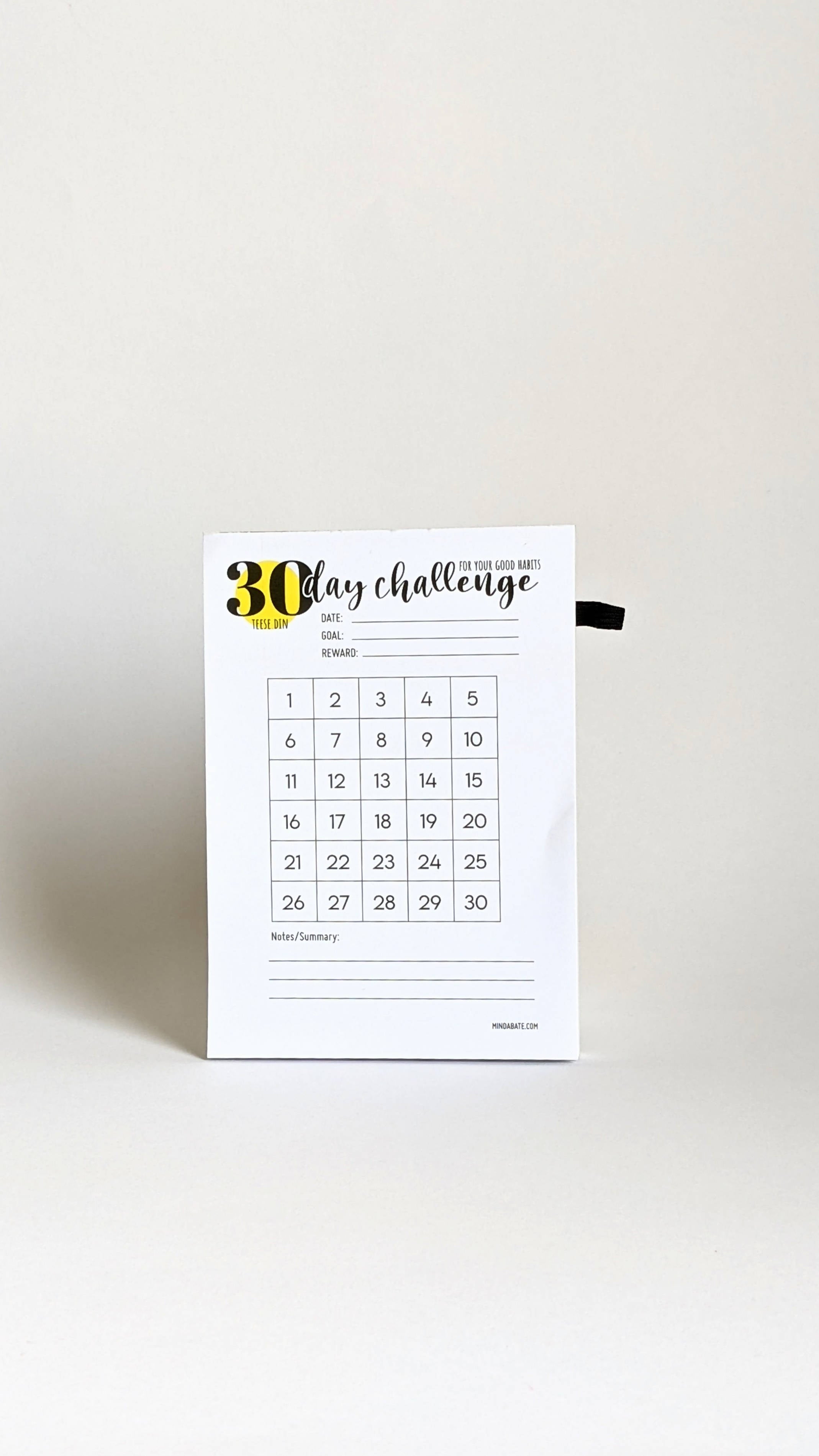 30 Day Challenge Notepad