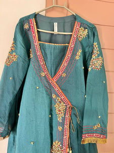 Saima | Blue Embroidered Frok | Worn Once