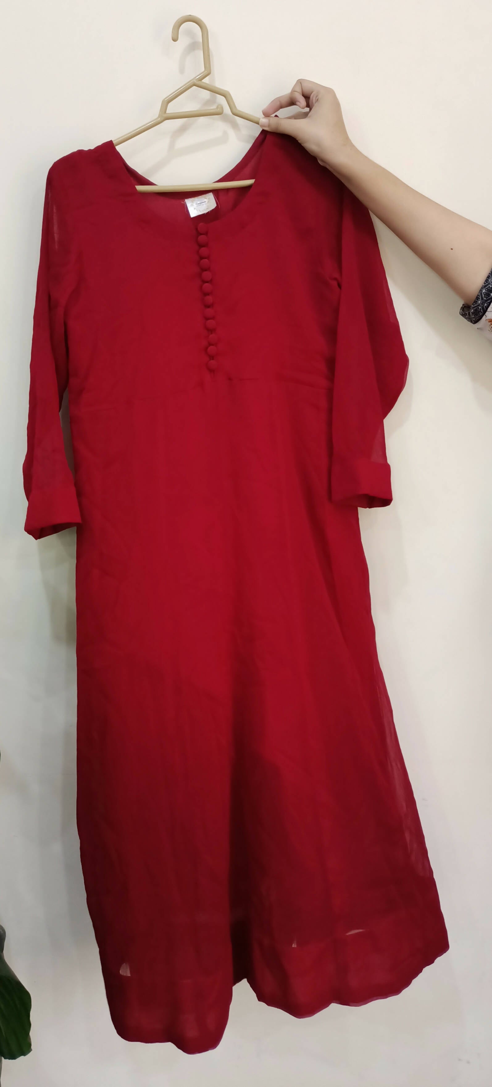 Red Plane Frock (Size: M ) | Women Frocks & Maxis | Worn Once