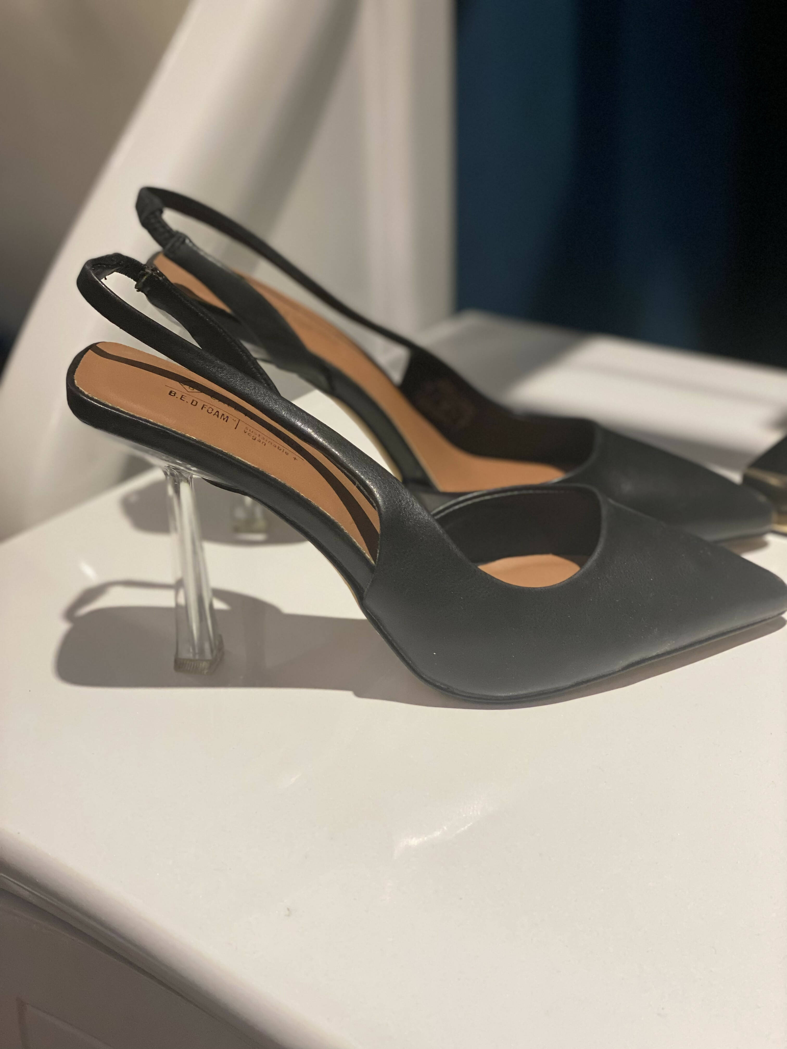 Black Mules with high heels (Size 38) | Women Shoes | Brand New