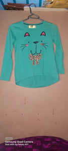 Sea Green Shirt For Girls ( Size: 6 to 8 Years Old ) | Girls Tops & Shirts | New