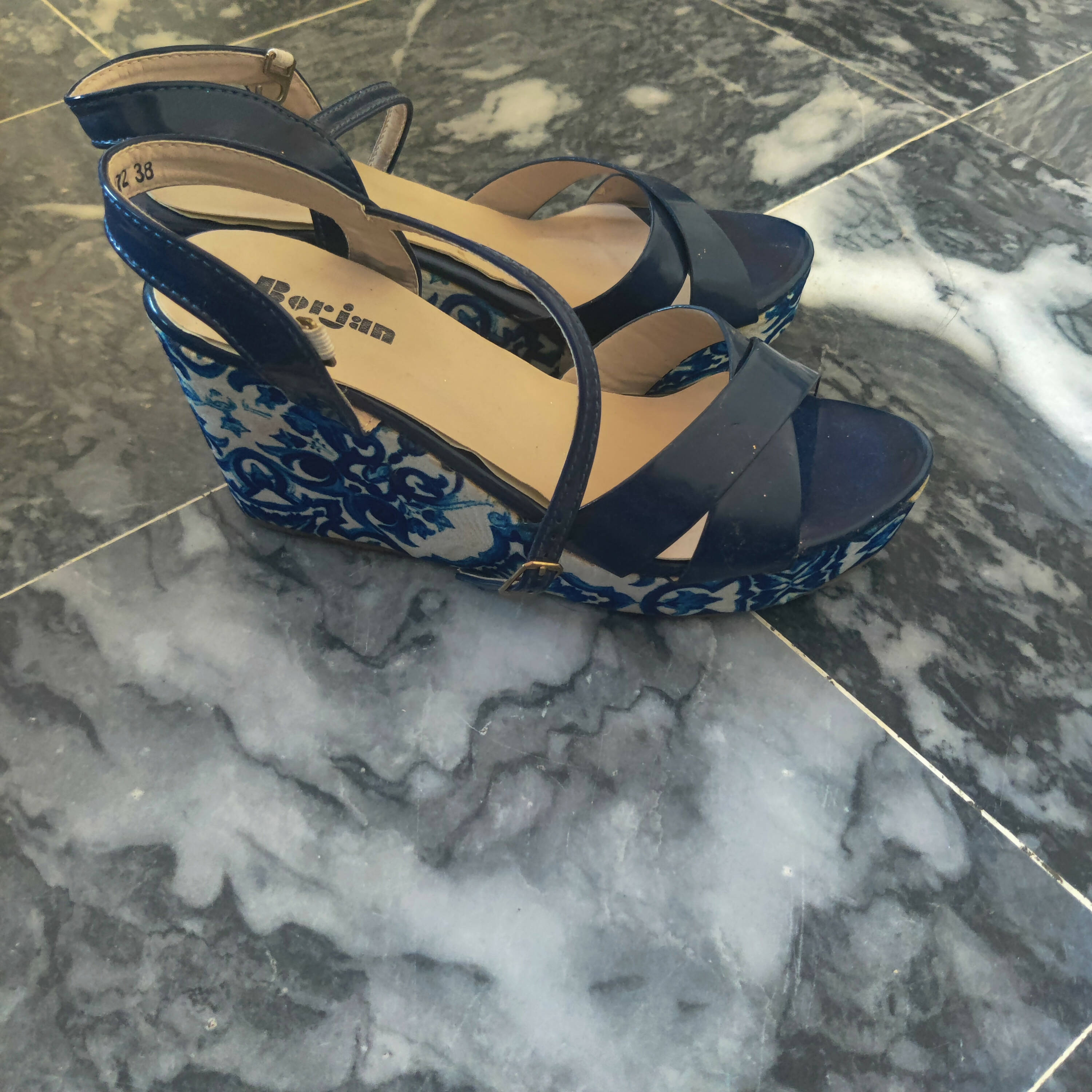 Borjan | Blue Wedges | Women Shoes | Size: 7 | Preloved