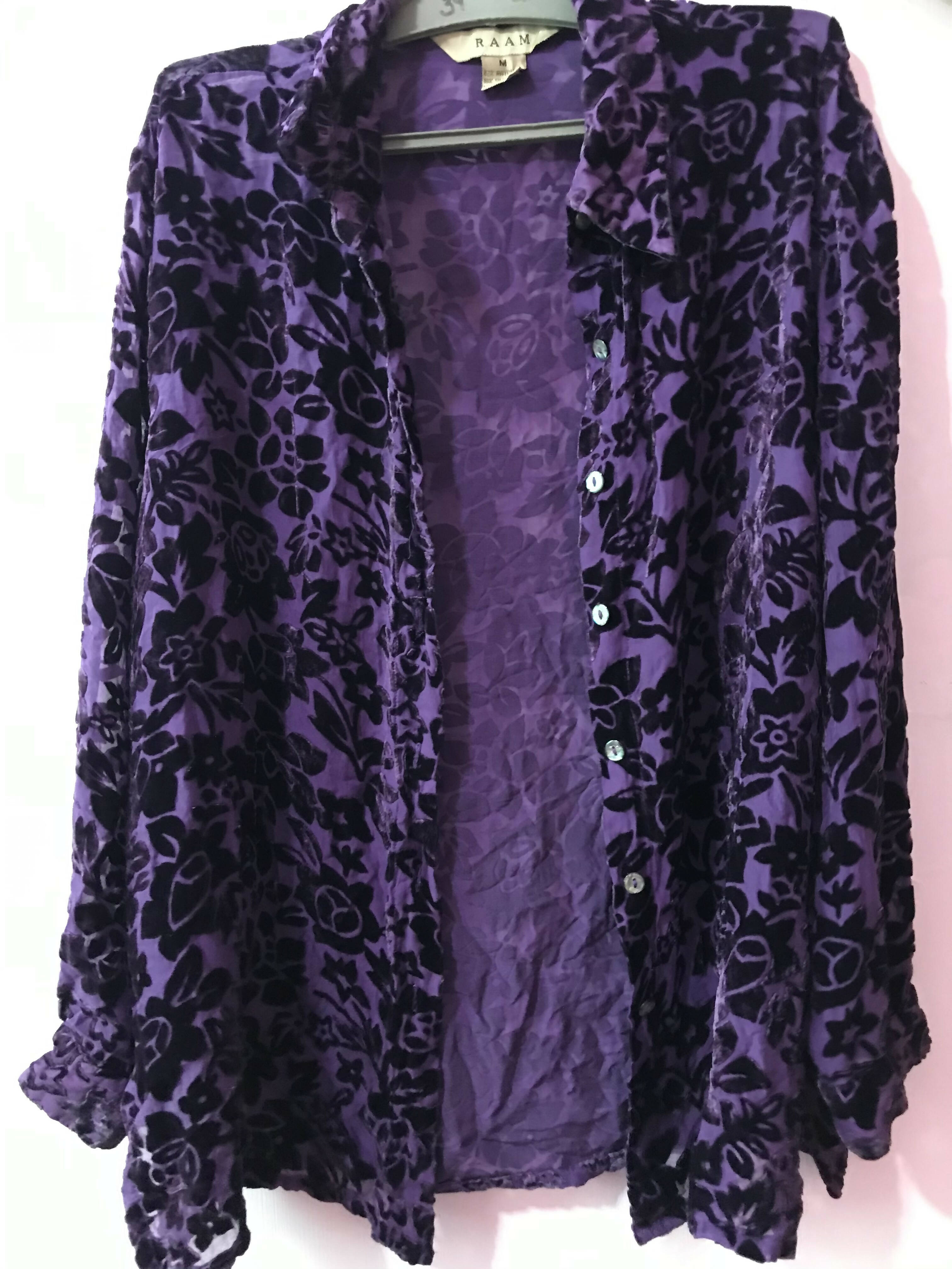 Stylish Purple Shirt | Button Shirt | Women Western | Medium | Preloved