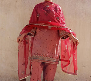 Pink Embroiderd Suit | Women Locally Made Formals | Large | Worn Once