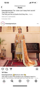 Freesia Premium | Orange Pink Bridal mehndi gharara | Women Bridals | Worn Once