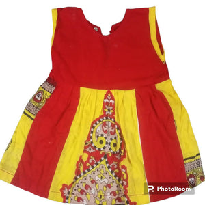 Red & Yellow Frock (Size: XS ) | Girls Skirt & Dresses | New
