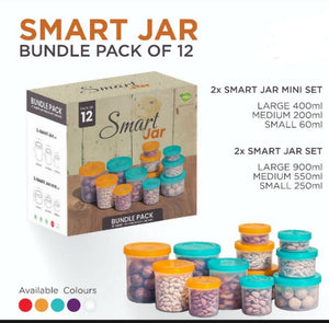 Smart Jars Bundle Pack of 12 | Home & Decor (Kitchen ) | Brand New with Tags