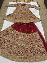 Luxurious Red Lehnga Dupatta Wedding Baraat Suit | Women Bridals | Small | Worn Once