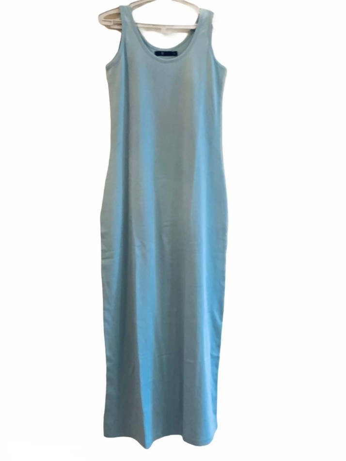 WOMEN's DRESS | LADIES BASIC SLEEVELESS MAXI DRESS | LIGHT GREY BLUE | PRELOVED