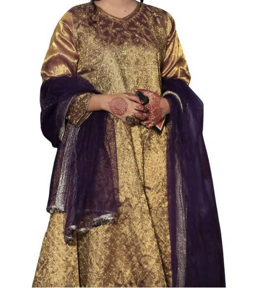 Gold Frock Dupatta | Women Frocks & Maxis | Medium | Worn Once