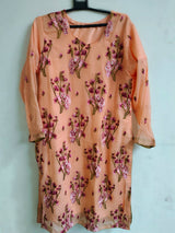 3 Pc Peach Party wear chiffon Embroidered Suit | Women Locally Made Formals | Medium |New