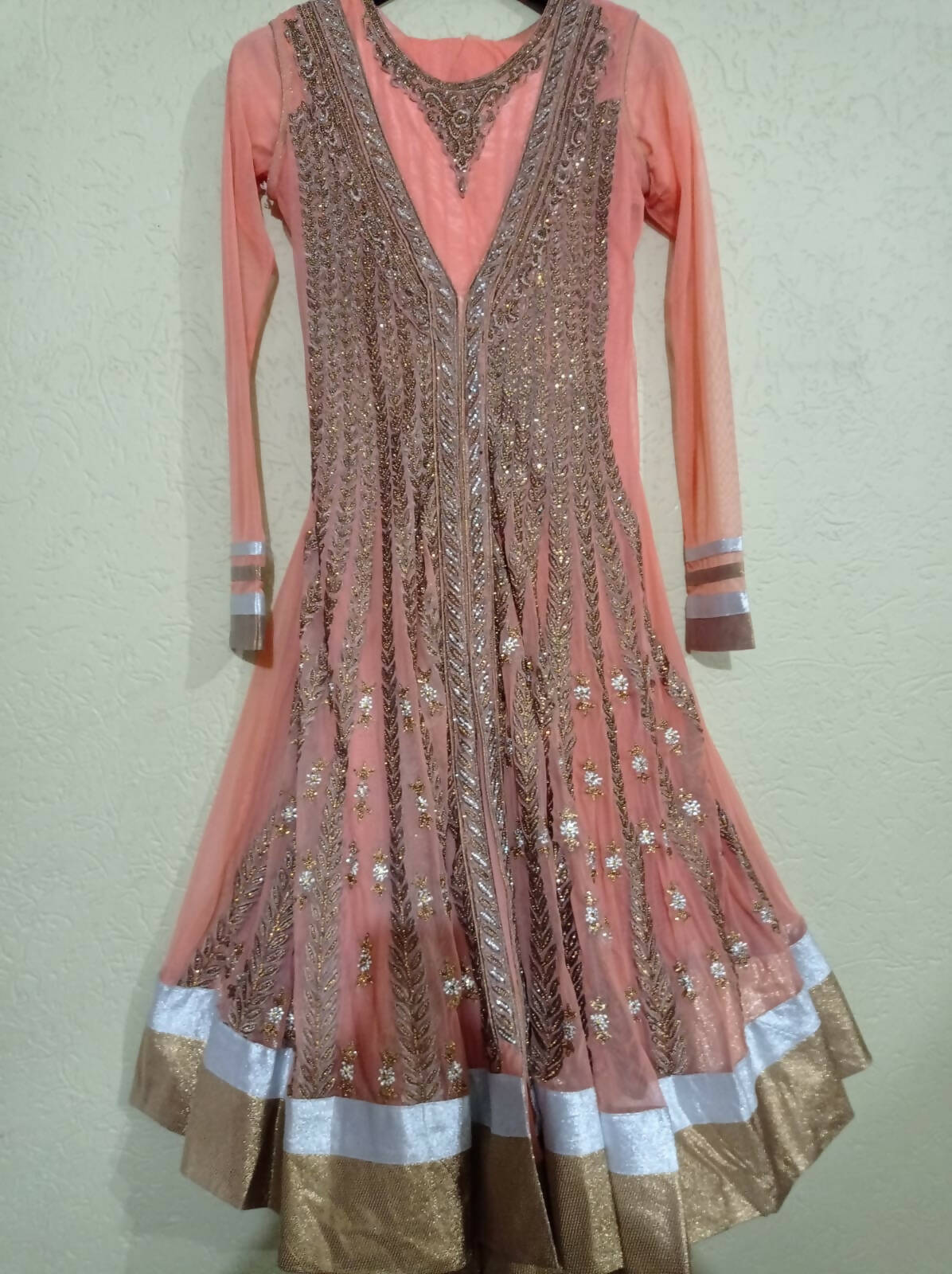 Indian Net Peach Froks | Women Froks & Maxis | Medium | Worn Once