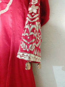 Women Red Embroidery frock (Size: M ) | Women Frocks & Maxis | Worn Once