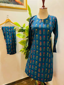 Floral Print two piece ladies Suit (Size: M )| Women Kurta | New
