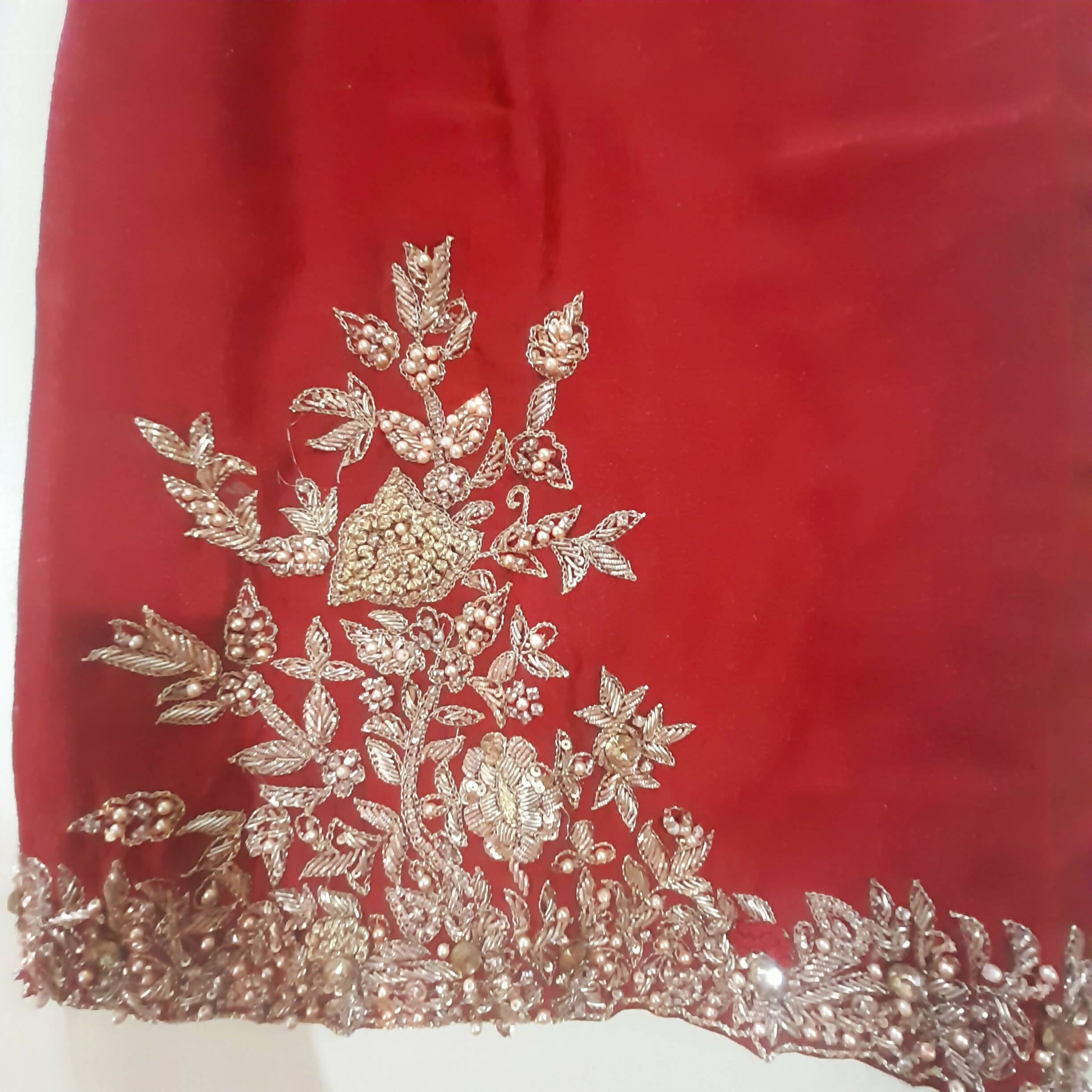 Beautiful Red Embroidered 3 Pc Suit | Women Locally Made Formals | Medium | Wore Once