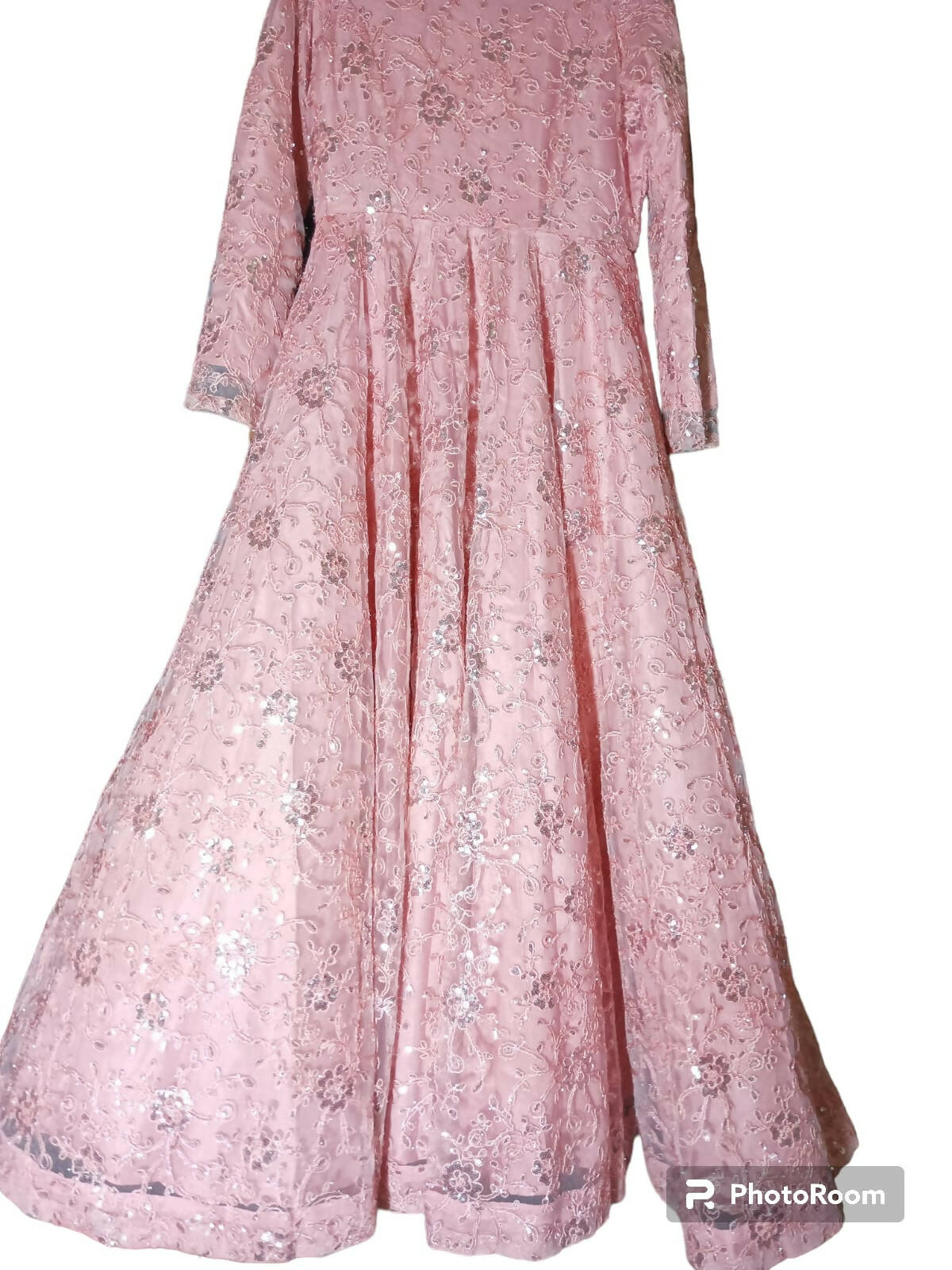 Tea Pink Embroidered Maxi | Women Froks & Maxis | Medium | Worn Once