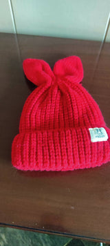 Bow Woolen Cap | Kids Winter | Size :1-3 yrs | New