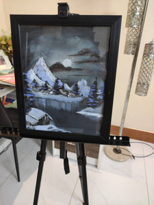 Snowy Night (Copy of Bob Ross Painting) | Art And Paintings | New