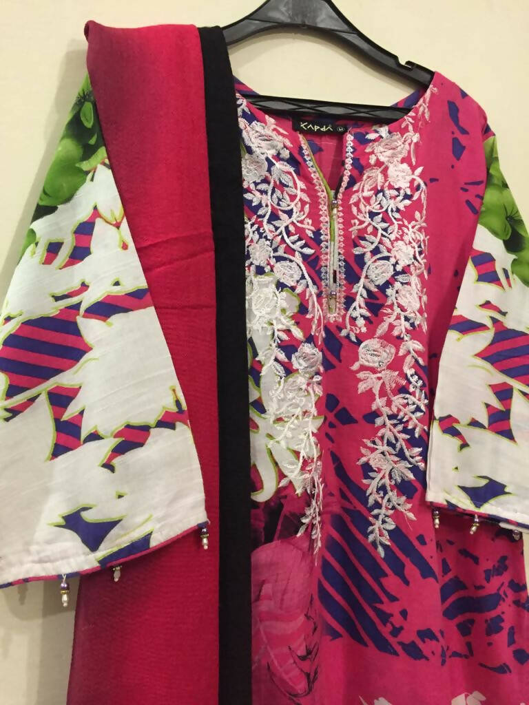 Kapda |Pink winter 2pc dress | Women Branded Kurta | Brand New