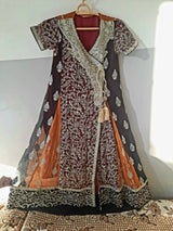 Orange Frock Full Embroidered | Women Froks & Maxi | Medium | Worn Once