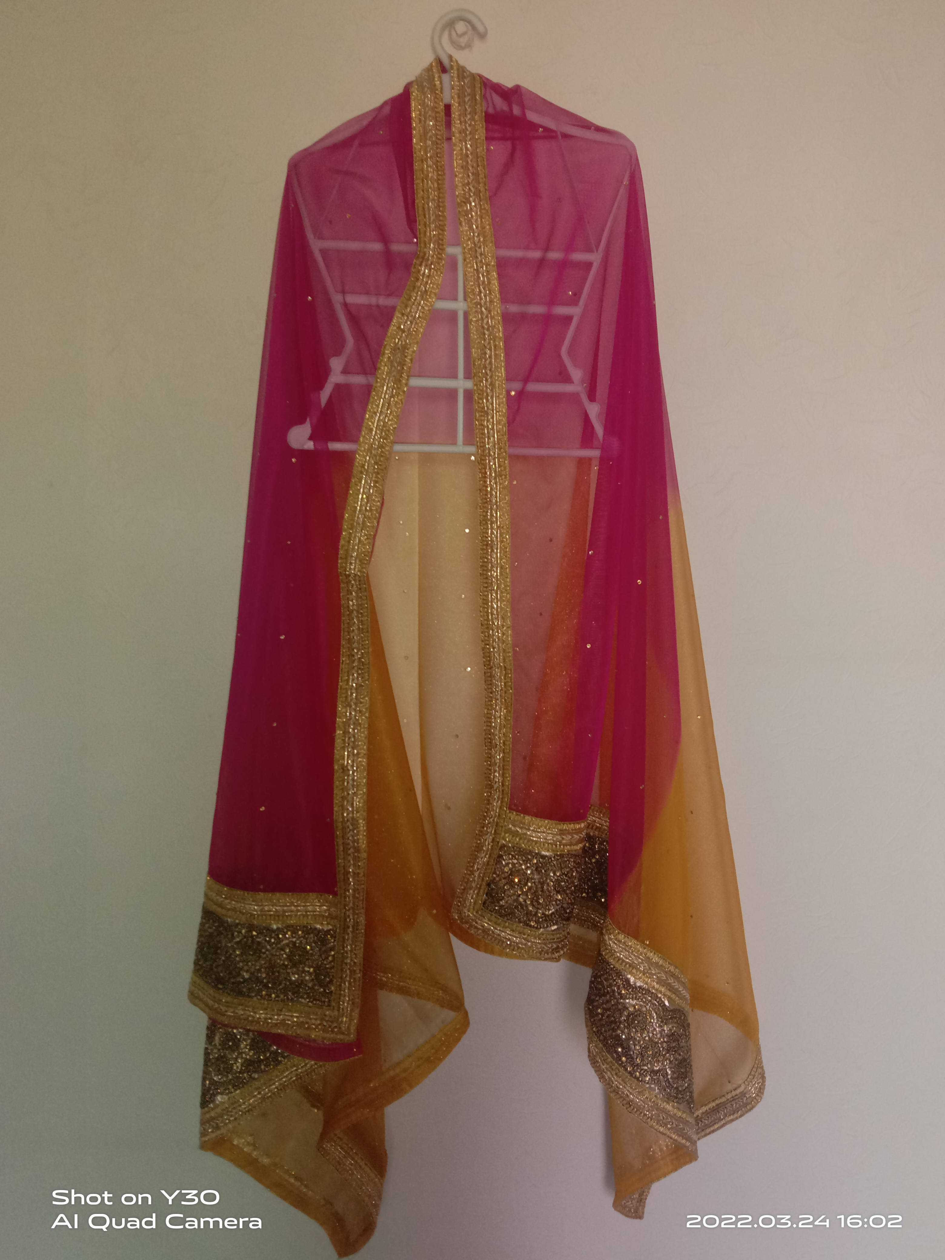 Yellow Mehndi Lehnga with Dupata | Women Formals | Medium | Worn Once