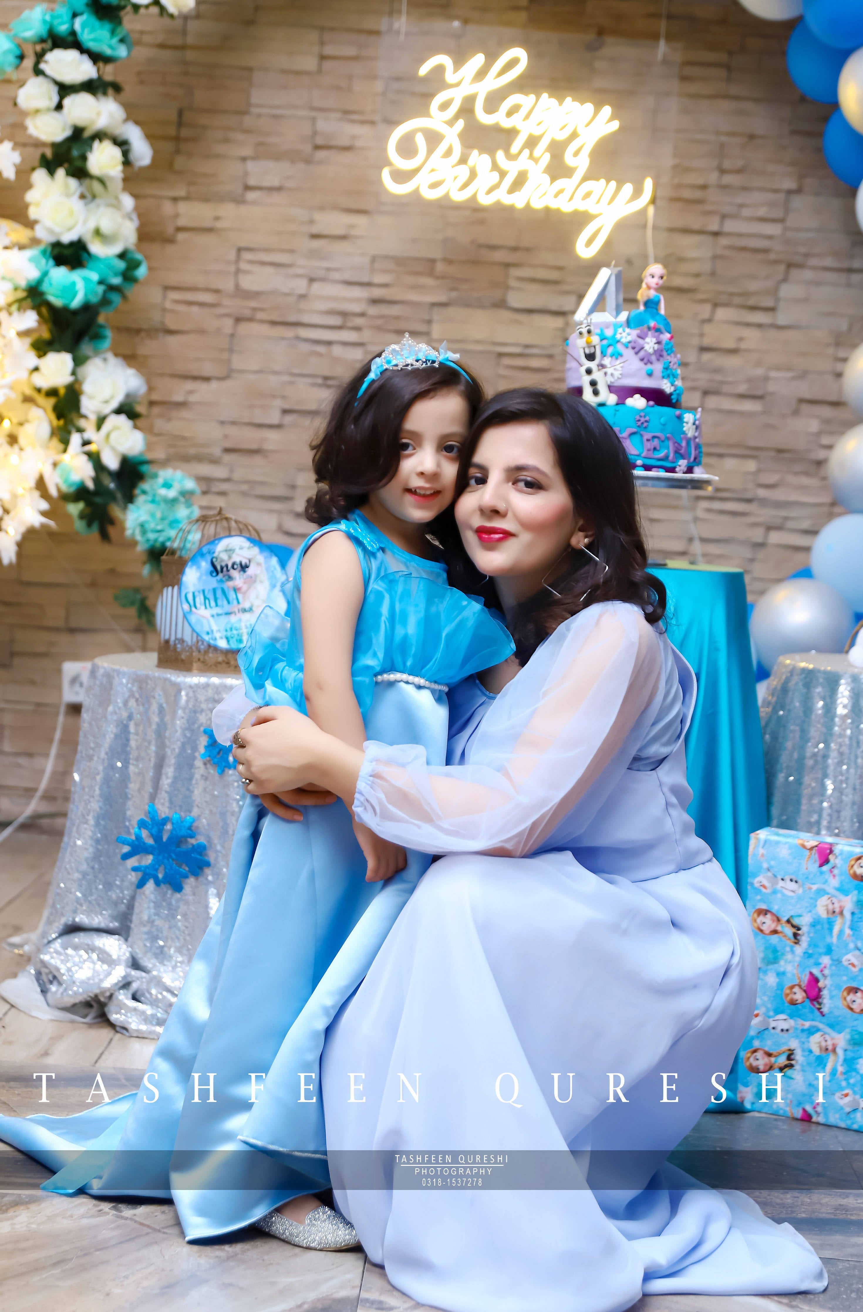 Blue frozen theme mommy dresses | Women Frocks & Maxi | Worn Once
