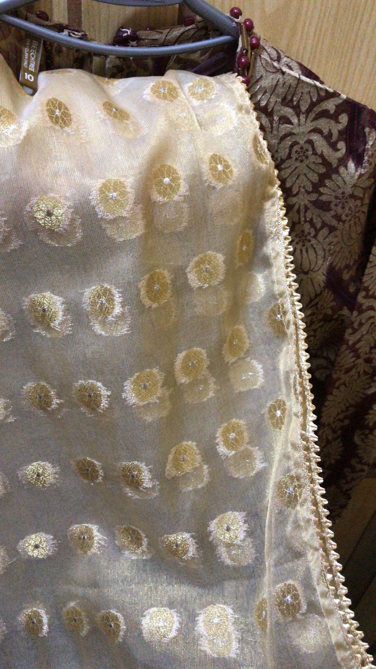 Beechtree | Jacquard organza Kurta with dupata (Size: S ) | Women Branded Formals | Worn Once