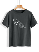 Fashion Holic | Leaf Printed (ALL SIZES) | Half Sleeves T-Shirt | Women Tops and Shirts | New