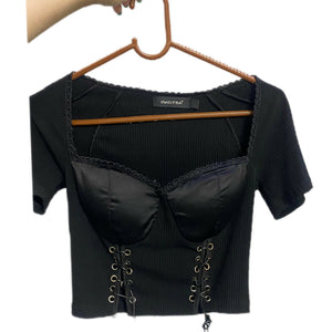 Mantra | Black Sweetheart neck crop top | Women Tops & Shirts | Brand New